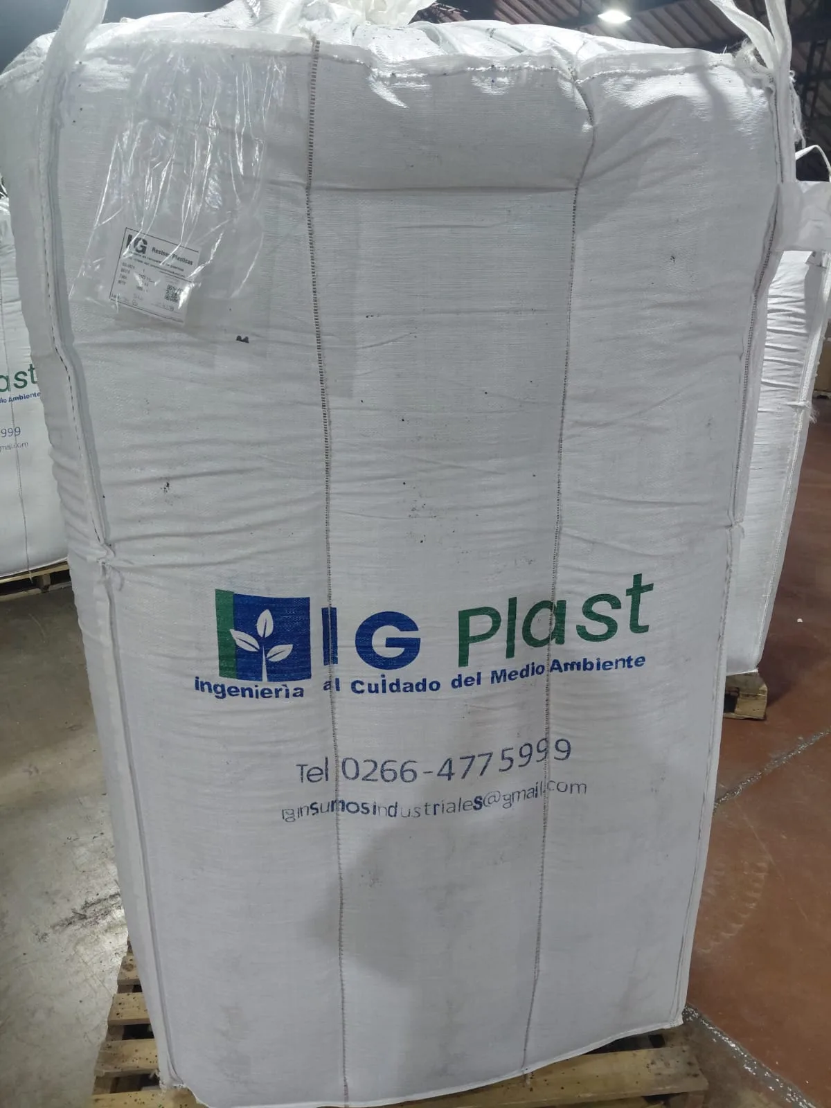 Big bag de IG Resinas Plásticas en el área de producción